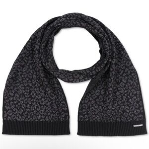 Michael Kors Metallic Leopard Scarf in Black and Gray Pattern